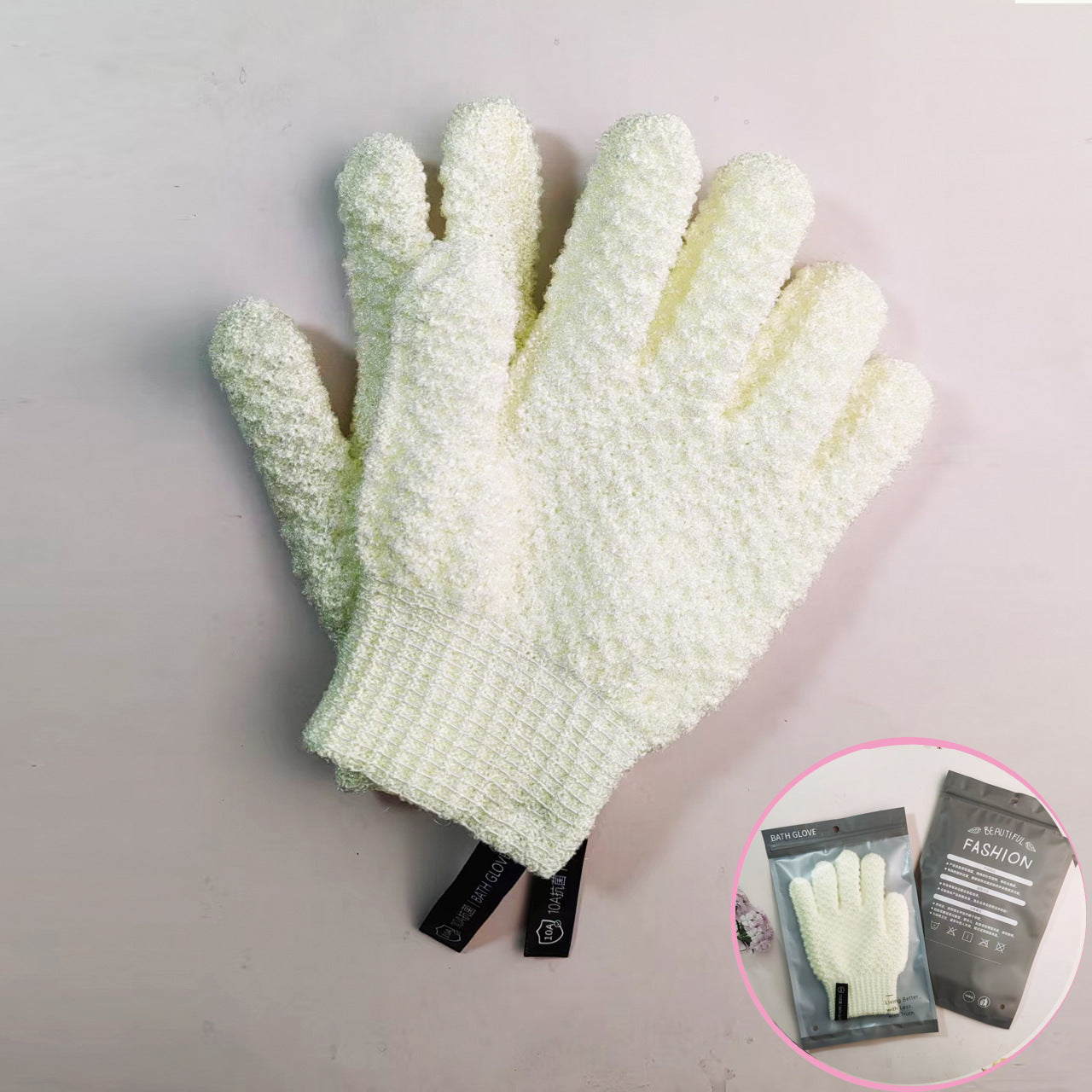 10A Antibacterial Thick Exfoliating Bath Glove Body Scrubber Mitt