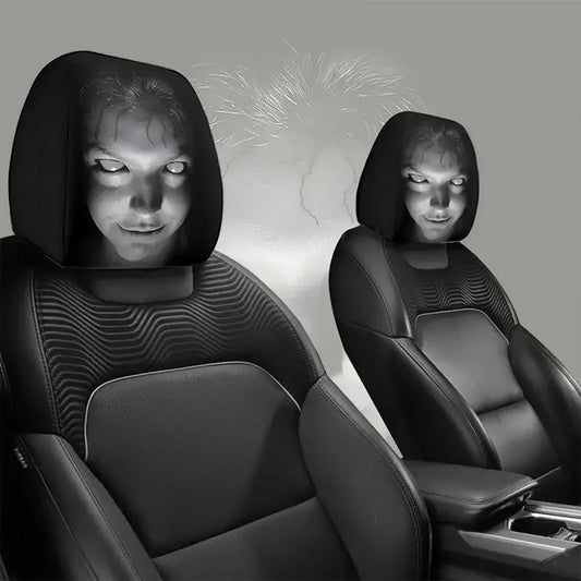 Car Horror Print Headrest Cover